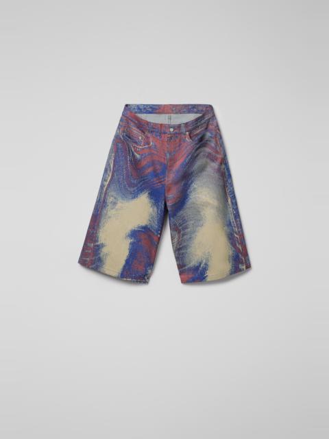 CAMPERLAB Blue-Beige-Red Denim Shorts
