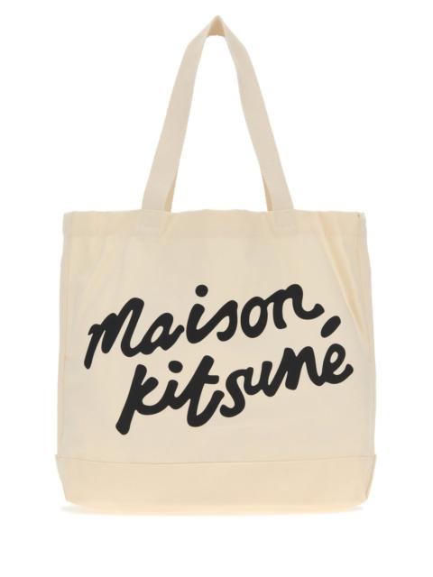 Maison Kitsuné Cream canvas shopping bag