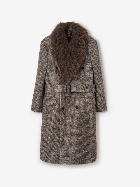 Burberry Wool Mohair Blend Tailored Coat
