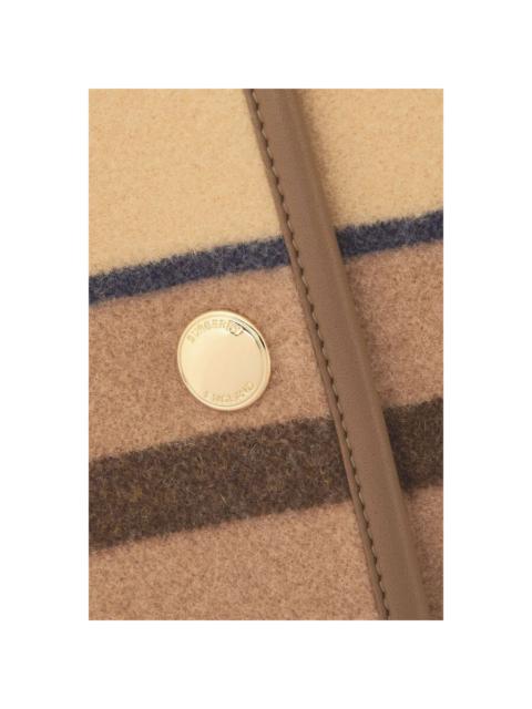 Burberry Burberry Colbury Striped Wool-Felt Leather-Trimmed Jacket