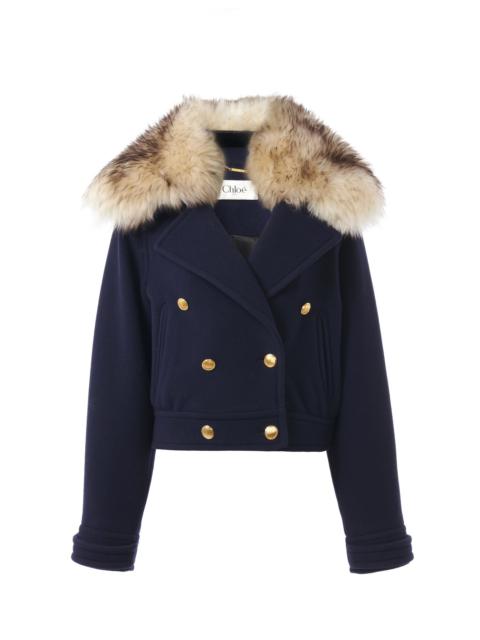 Chloé SHORT BOXY DOUBLE-BREASTED COAT IN WOOL
