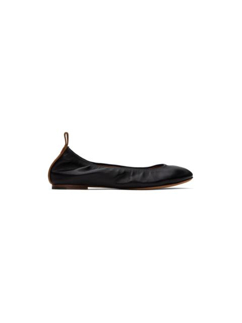 Lanvin Black Leather Ballerina Flats