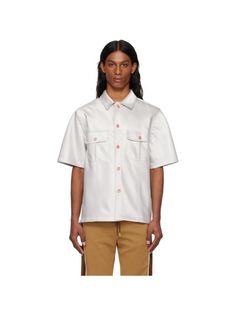 CASABLANCA Gray Short Sleeve Satin Shirt