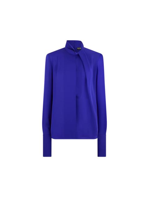 TOM FORD WASHED SILK GEORGETTE LONG SLEEVE BLOUSE