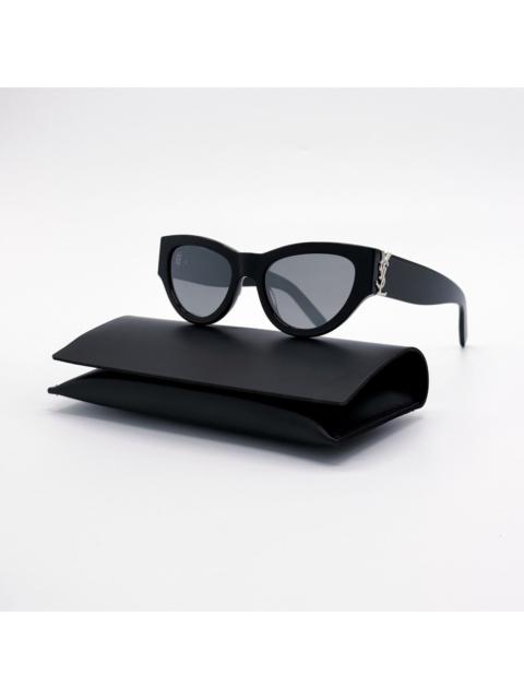 SAINT LAURENT New Saint Laurent Black Silver Cat Eye Sunglasses SL M94 002