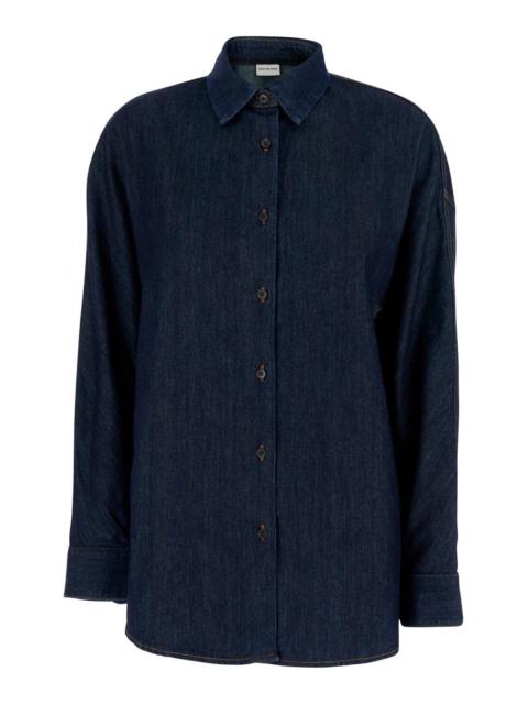 Dries Van Noten Dries Van Noten Women 'Casio' Blue Shirt With Classic Collar In Denim Woman