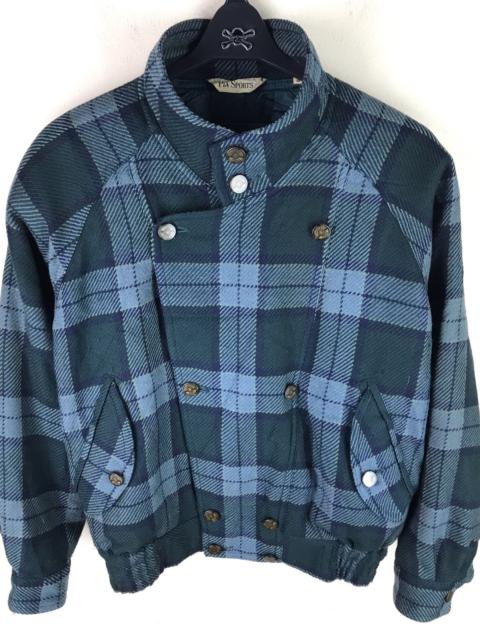 Other Designers Japanese Brand - PIA SPORTS WOOL TARTAN PLAID DARK GREEN JACKET