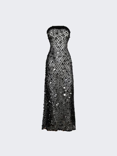 ROBERTA EINER Fishnet Bandeau Maxi Dress Black