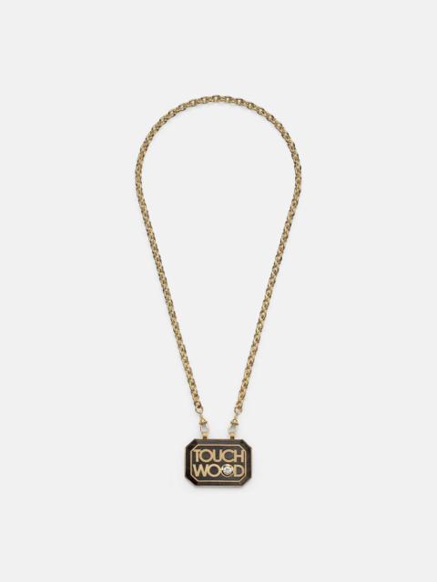 MARIE LICHTENBERG Scapular 18kt gold and ebony pendant necklace with diamond