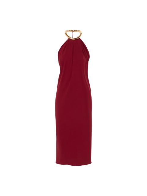 silk crepe midi dress