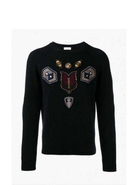 Dries Van Noten Embroidered Master Patch Cashmere Sweater