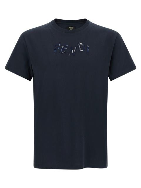 FENDI Fendi Men Logo Embroidery T-Shirt