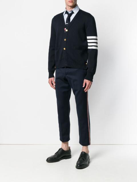 Thom Browne THOM BROWNE - Men Milano Stitch V Neck Cotton Crepe Cardigan