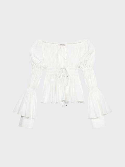 Blumarine TECHNICAL FABRIC SHIRT WITH GATHERING