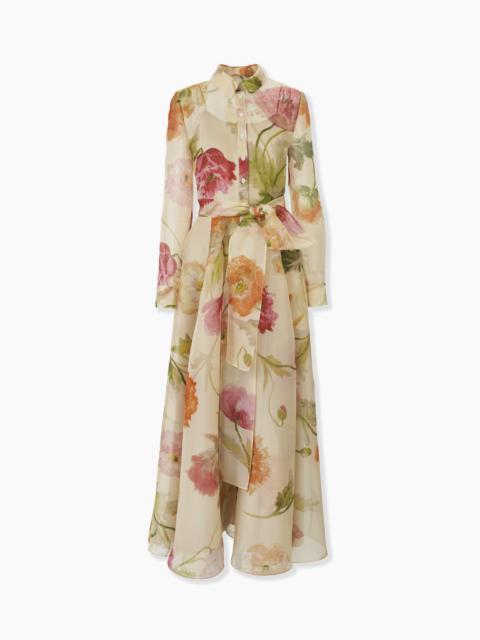 CAROLINA HERRERA Poppy-Print Organza Trench Dress