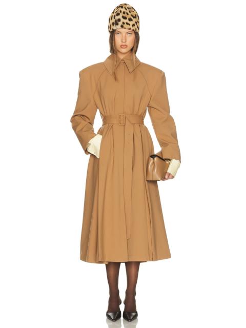 HELSA Wool Blend Midi Trench