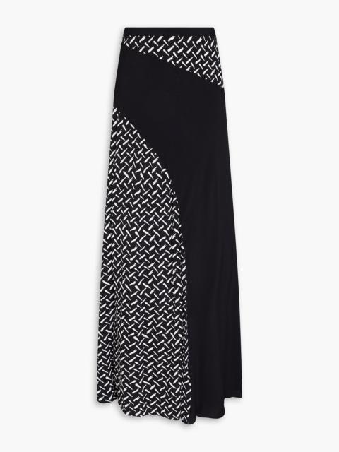 DIANE VON FURSTENBERG Ronan pleated printed crepe maxi skirt