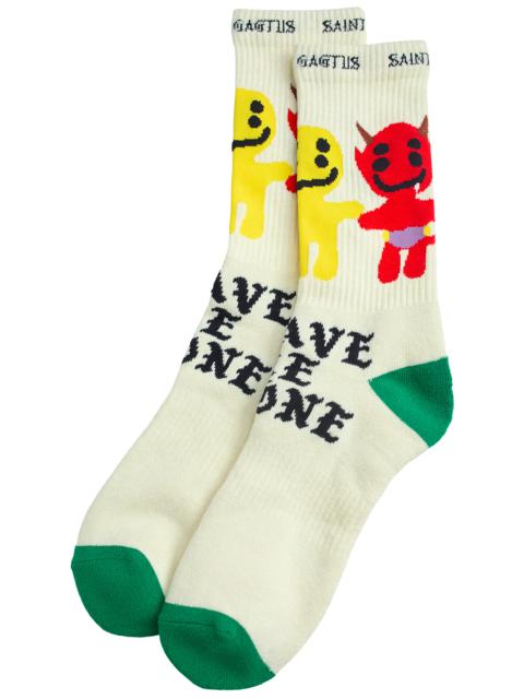 SAINT M×××××× BEIGE PRINT SOCKS