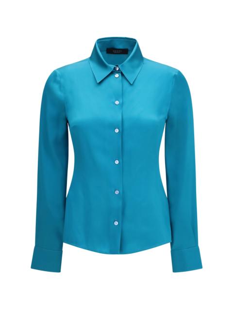 GUCCI Gucci Silk Satin Shirt Twilight Sea Women