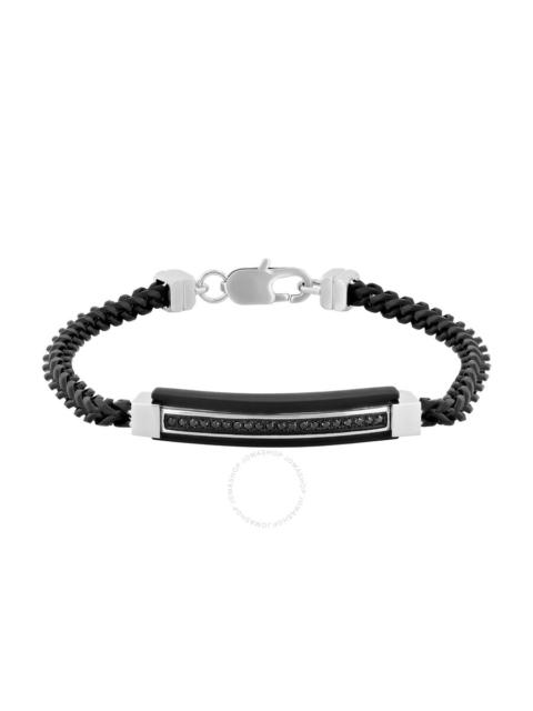 Other Designers Robert Alton 1/5CTW Black Diamond Stainless Steel with Black Finish Men's ID Bracelet