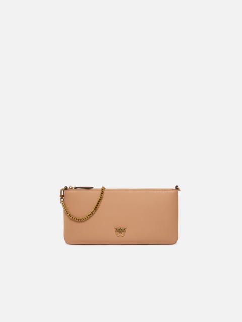PINKO HORIZONTAL FLAT BAG IN LEATHER