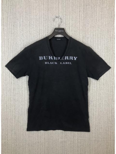 Burberry ‼️VTG BURBERRY BLACK LABEL TSHIRT SPELLOUT V COLLAR‼️