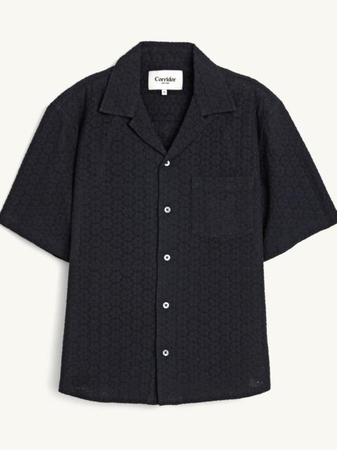 Corridor FLORAL EYELET SS - BLACK
