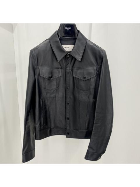 CELINE Celine Leather Trucker Jacket