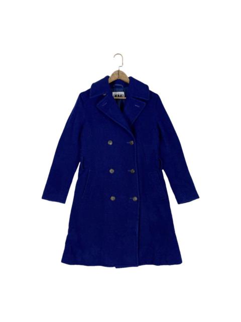 ISSEY MIYAKE Issey Miyake Fete Double Breasted Blue Coat Jacket