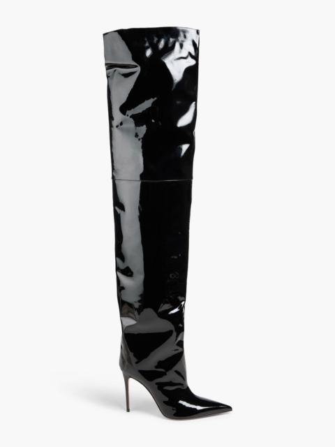 Amina Muaddi Debora patent-leather thigh boots
