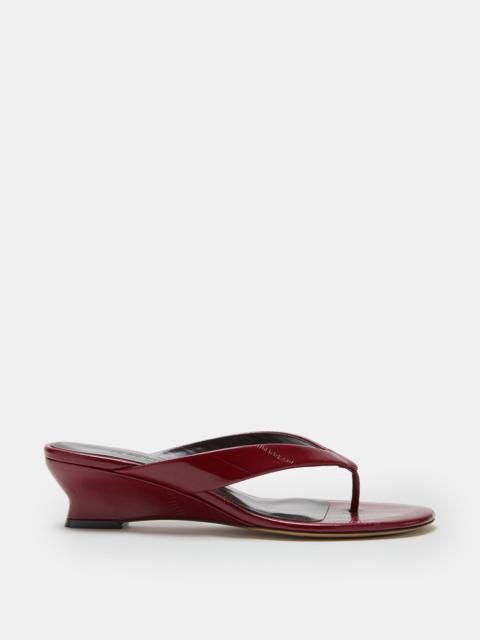 LE MONDE BÉRYL Micro Wedge Thong / Oxblood Leather Eel Effect