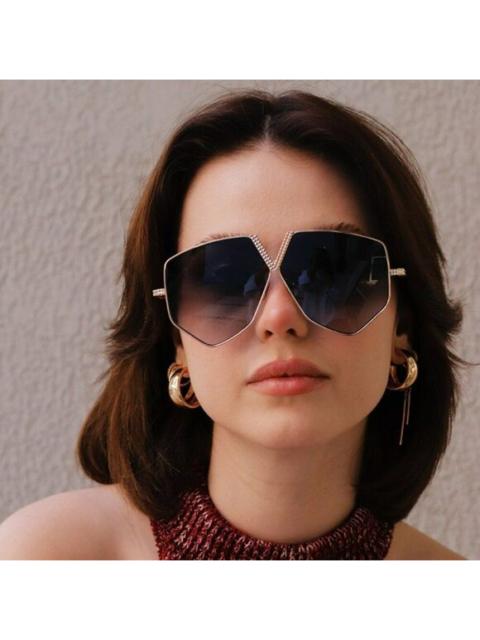 Valentino Valentino Women Sunglasses Titanium Gold Grey Oversized Aviator V - HEXAGON