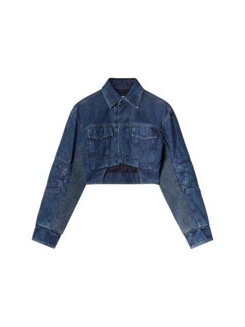 Off-White cut-out motorcycle denim jacket