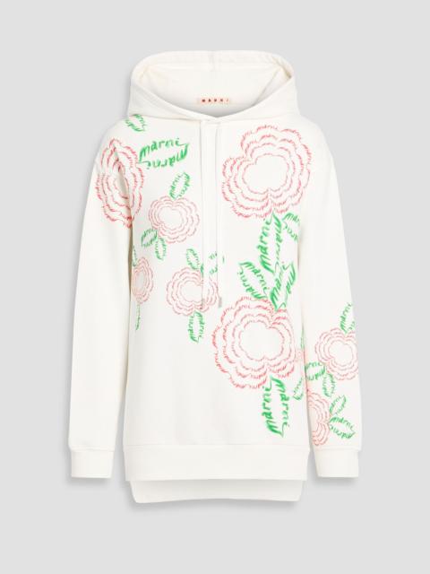 Marni Printed French cotton-terry hoodie