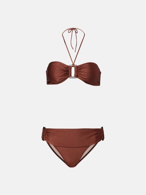 ADRIANA DEGREAS Solid bandeau bikini