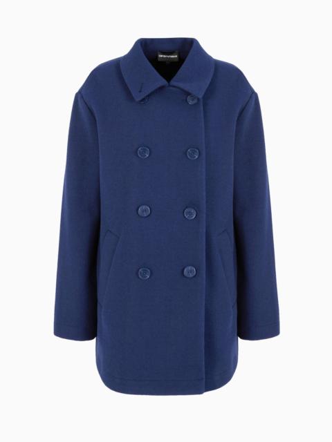 EMPORIO ARMANI Double-breasted cloth pea coat
