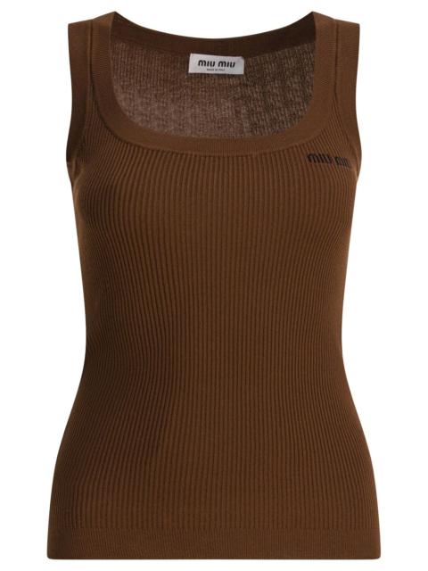Miu Miu Miu Miu Ribbed Tank Top