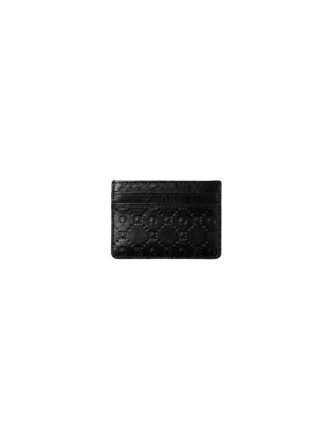 Marine Serre MOONOGRAM EMBOSSED LEATHER CARD HOLDER