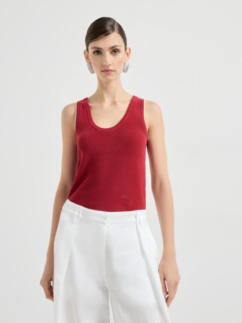 Brunello Cucinelli Cotton ribbed knit top