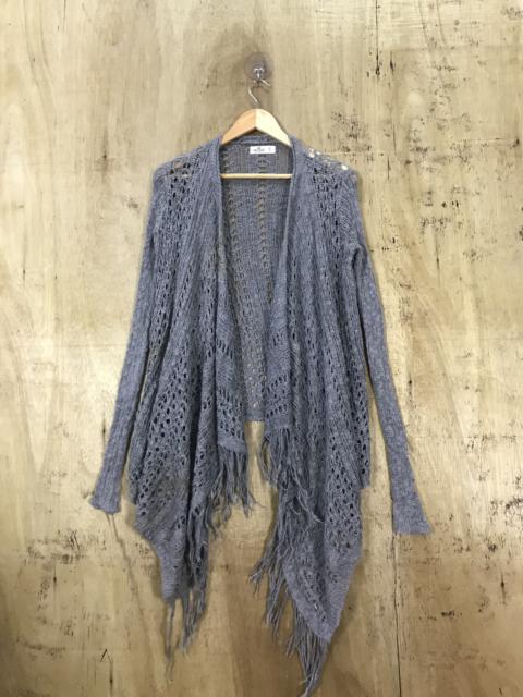 Other Designers Hollister - Rare Hollister Mesh Net Fringe Knit Cardigan Unbutton