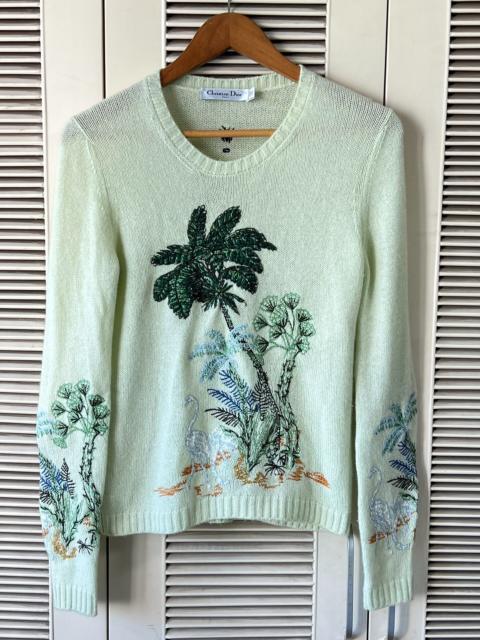 Dior Dior palm embroidered cashmere sweater