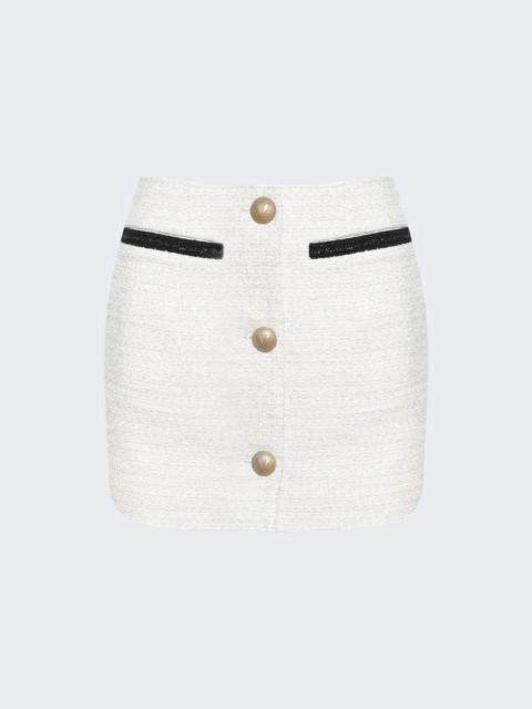 VETEMENTS Cropped Deconstructed Tweed Skirt White
