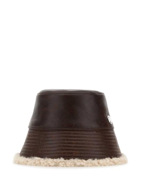 Stella McCartney Stella Mccartney Women Brown Synthetic Leather Bucket Hat