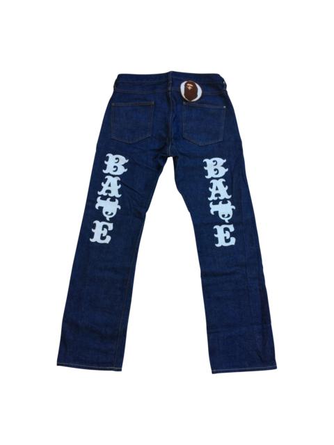 A BATHING APE® OG Bape Spellout Logo Denim