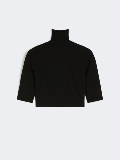 Max Mara Stretch viscose cropped turtleneck - BLACK
