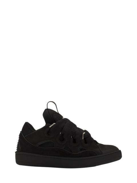 Lanvin Lanvin Curb Leather Sneakers in Black-Black at Nordstrom