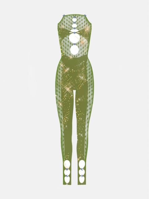 POSTER GIRL RHINESTONED JANICE JUMPSUIT SPEARMINT