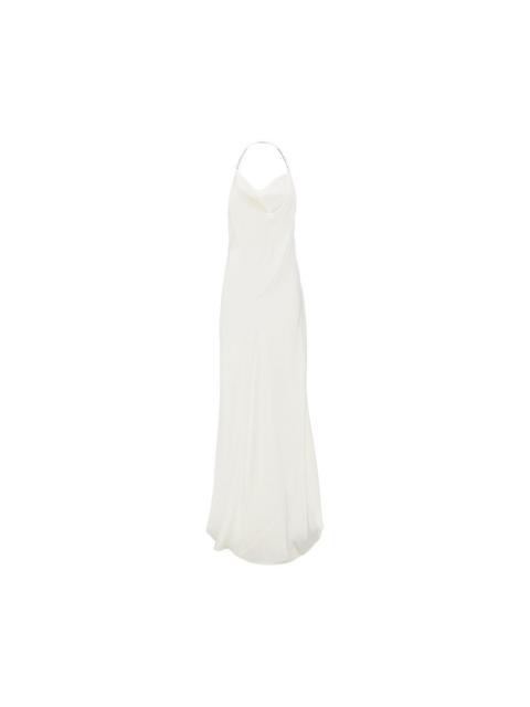 Stella McCartney SATIN LONG DRESS WITH CRYSTALS