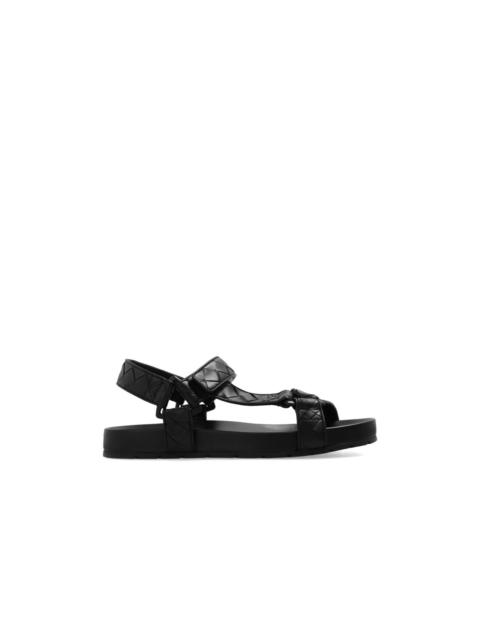 Bottega Veneta BOTTEGA VENETA Trip Black Leather Sandals New & Authentic (M