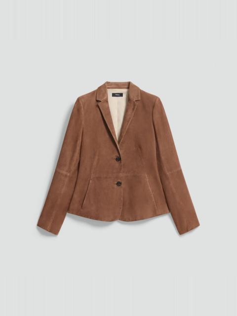Theory Fitted Blazer in Suede